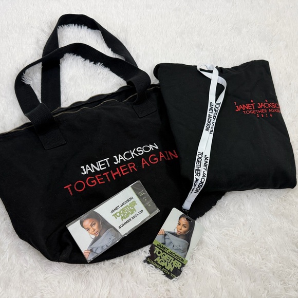 janet jackson Tops - Janet Jackson Together Again 2024 VIP full Bundle - Tote hoodie Lanyard + Passes